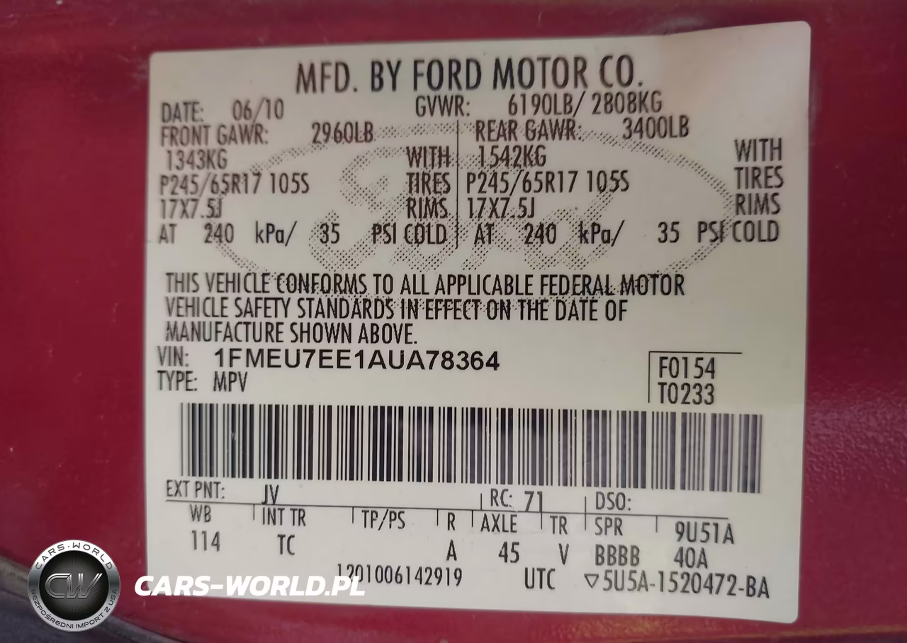 2010 Ford Explorer Eddie Bauer VIN:1FMEU7EE1AUA78364 - 9