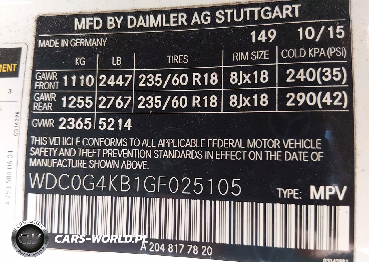 2016 Mercedes-Benz Glc 300 4Matic VIN:WDC0G4KB1GF025105 - 9