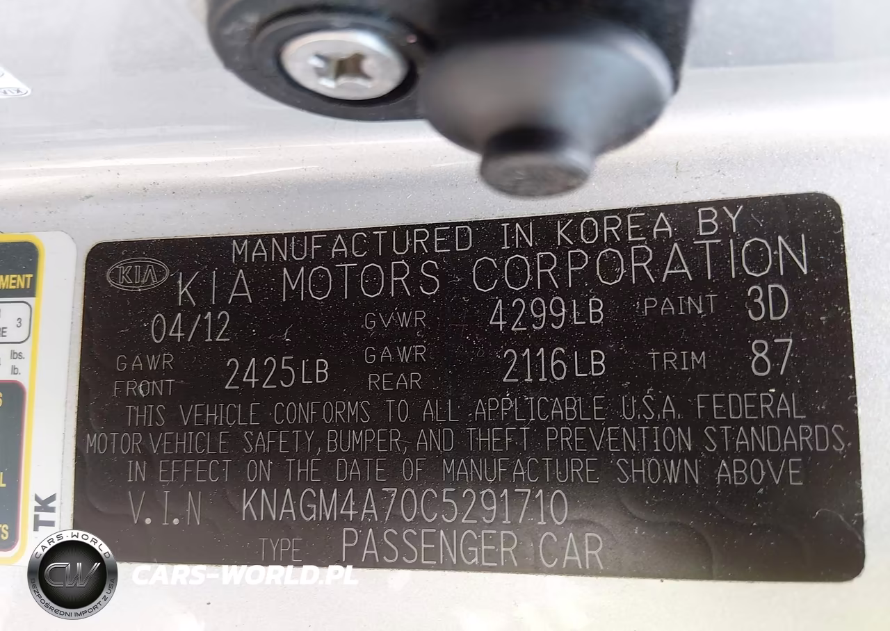 2012 Kia Optima Lx VIN:KNAGM4A70C5291710 - 9