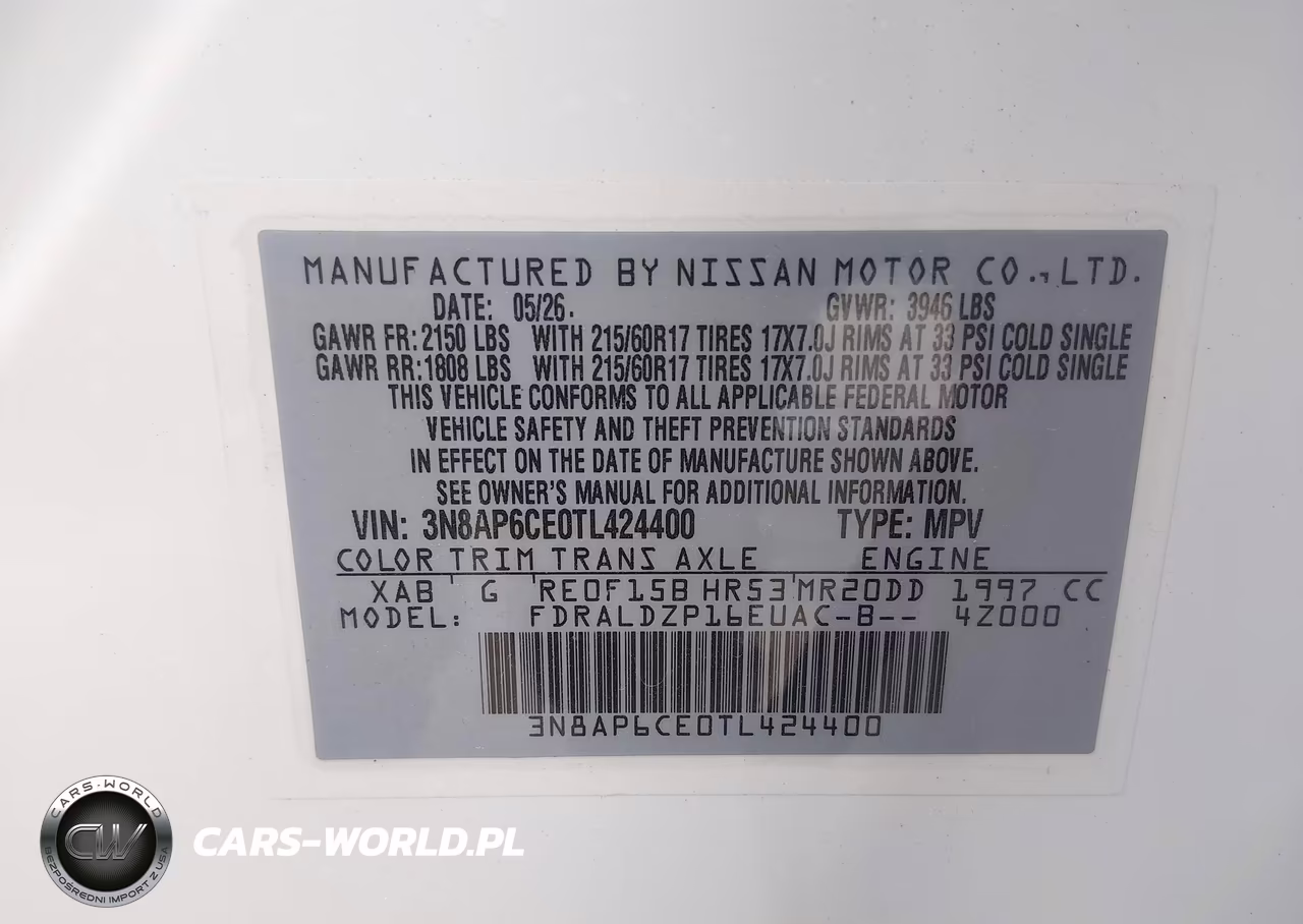 2026 Nissan Kicks Sv VIN:3N8AP6CE0TL424400 - 9