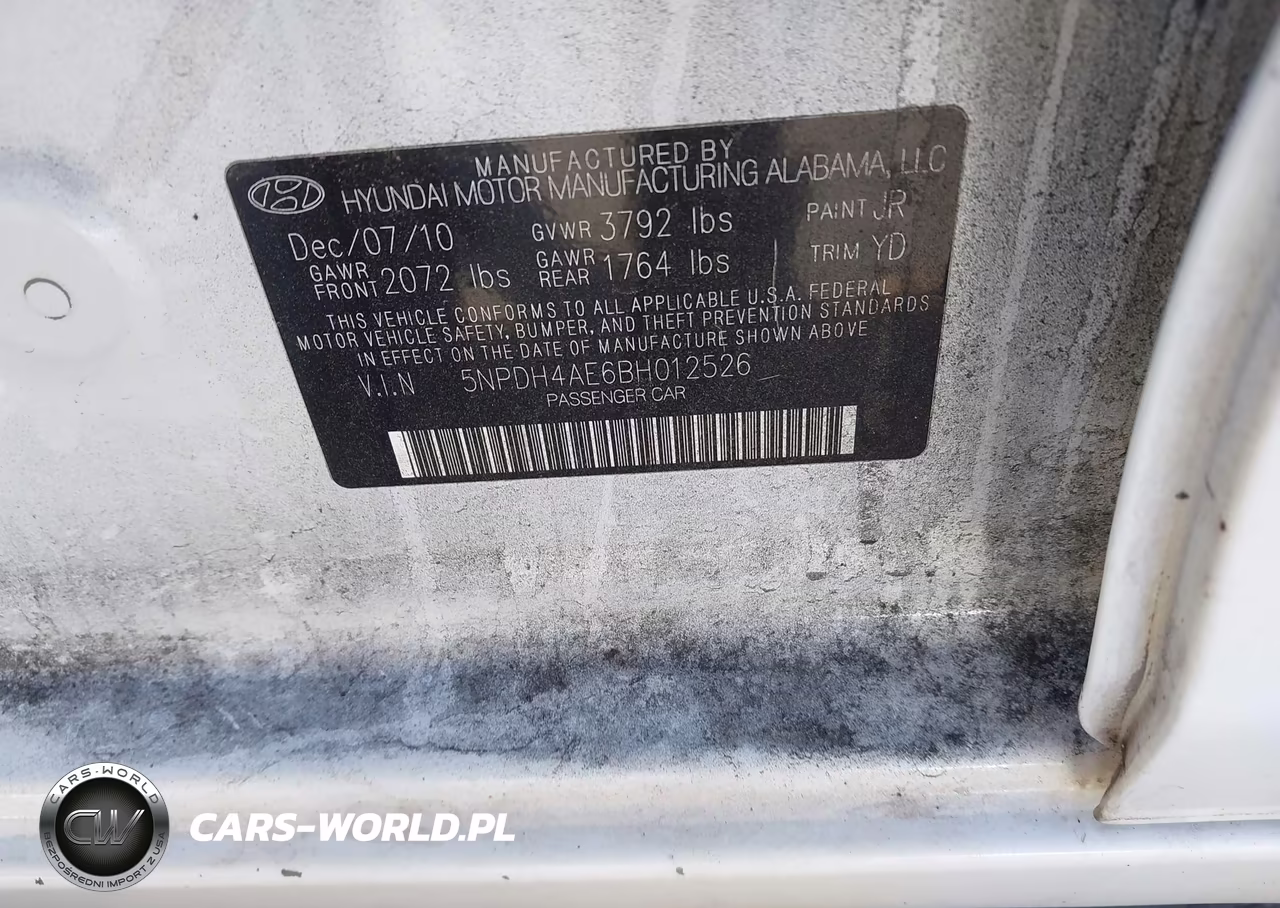 2011 Hyundai Elantra Limited VIN:5NPDH4AE6BH012526 - 9