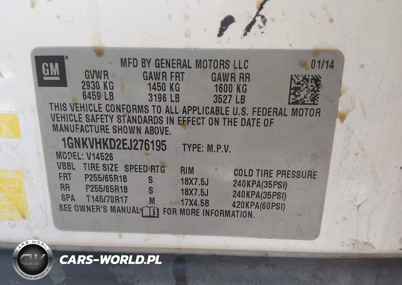 2014 Chevrolet Traverse 2Lt VIN:1GNKVHKD2EJ276195 - 9