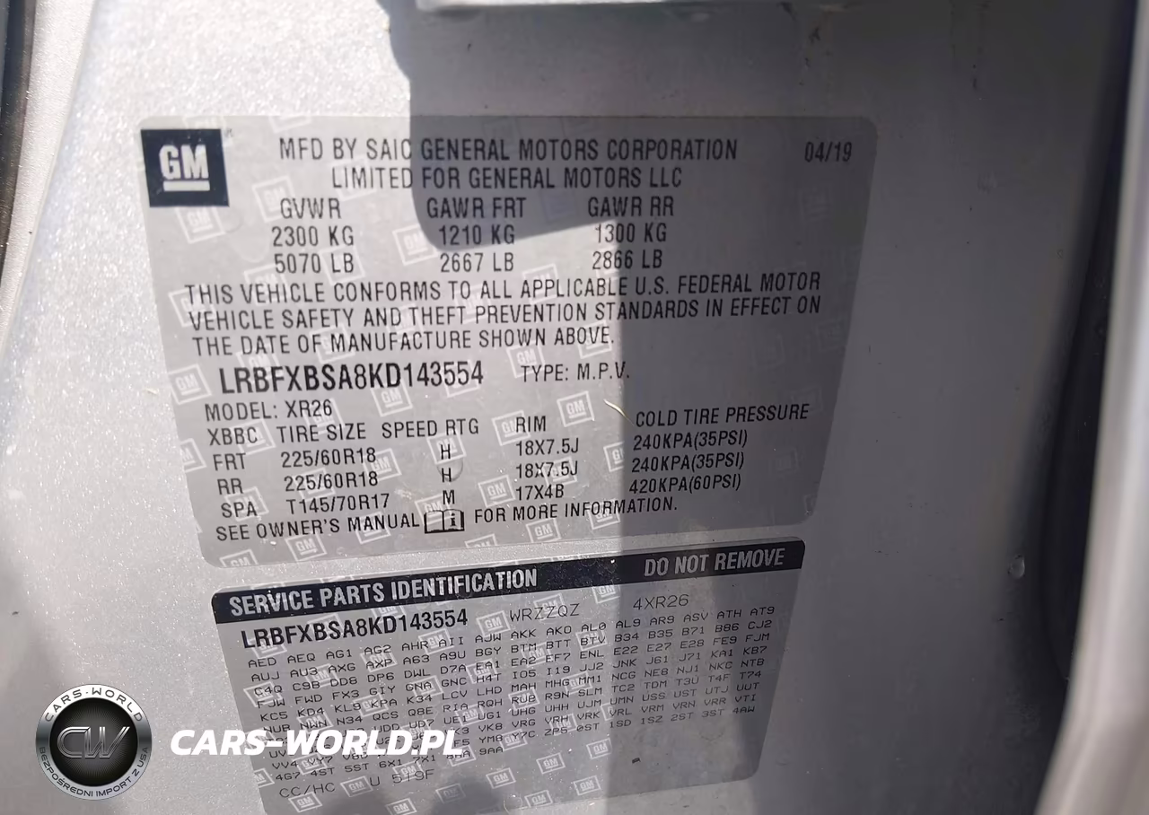 2019 Buick Envision Fwd Preferred VIN:LRBFXBSA8KD143554 - 9