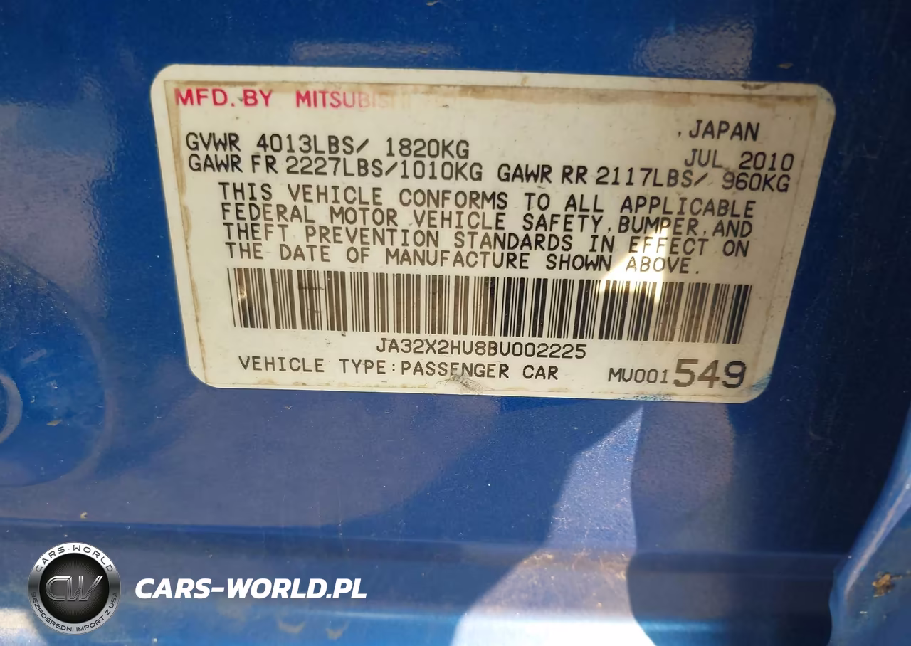 2011 Mitsubishi Lancer Es VIN:JA32X2HU8BU002225 - 9