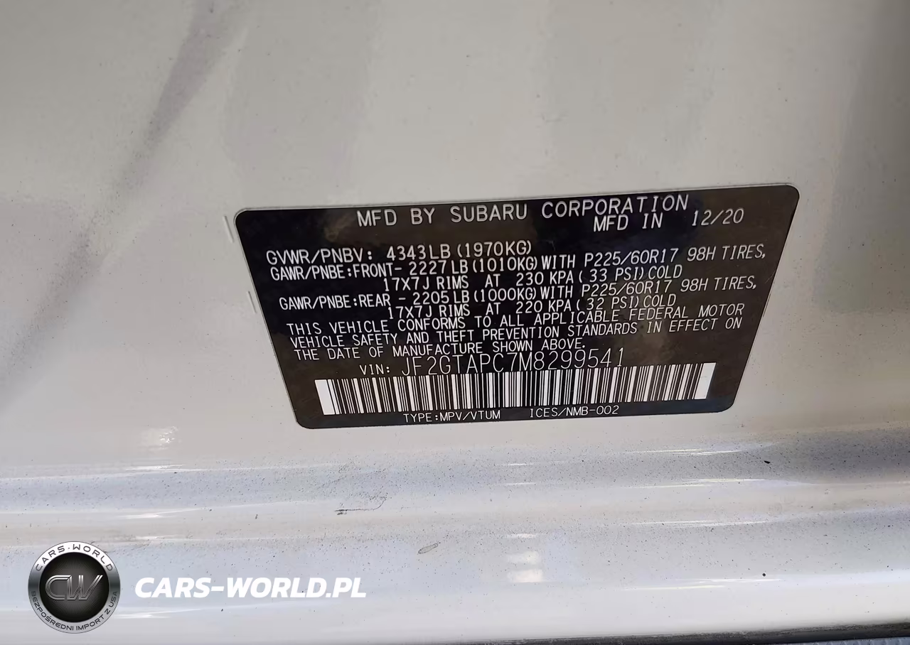 2021 Subaru Crosstrek Premium VIN:JF2GTAPC7M8299541 - 9