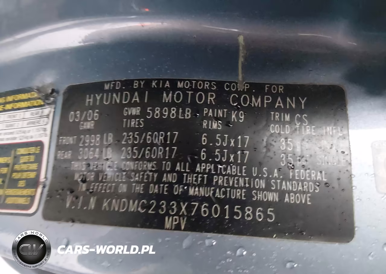 2007 Hyundai Entourage Gls-Limited-Se VIN:KNDMC233X76015865 - 9