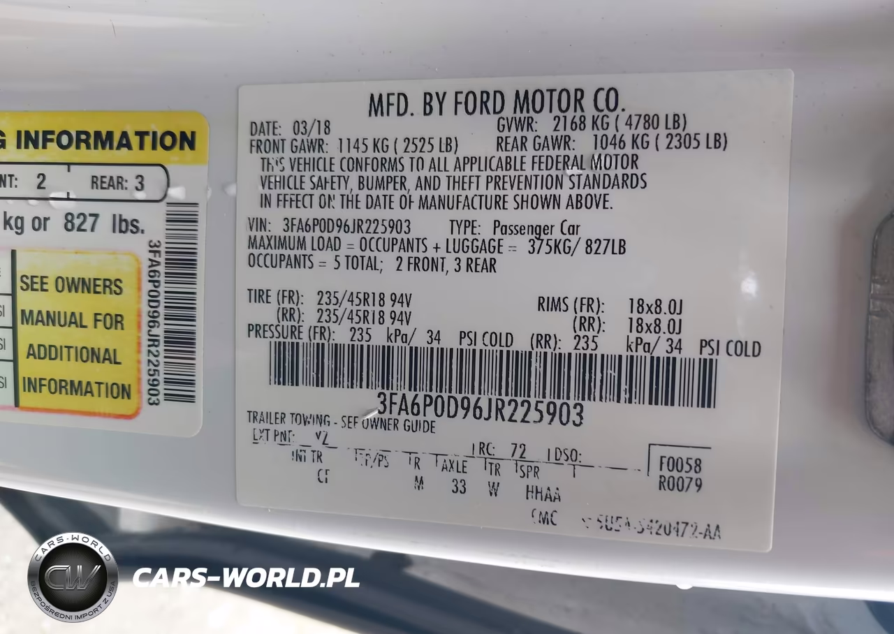 2018 Ford Fusion Titanium VIN:3FA6P0D96JR225903 - 9