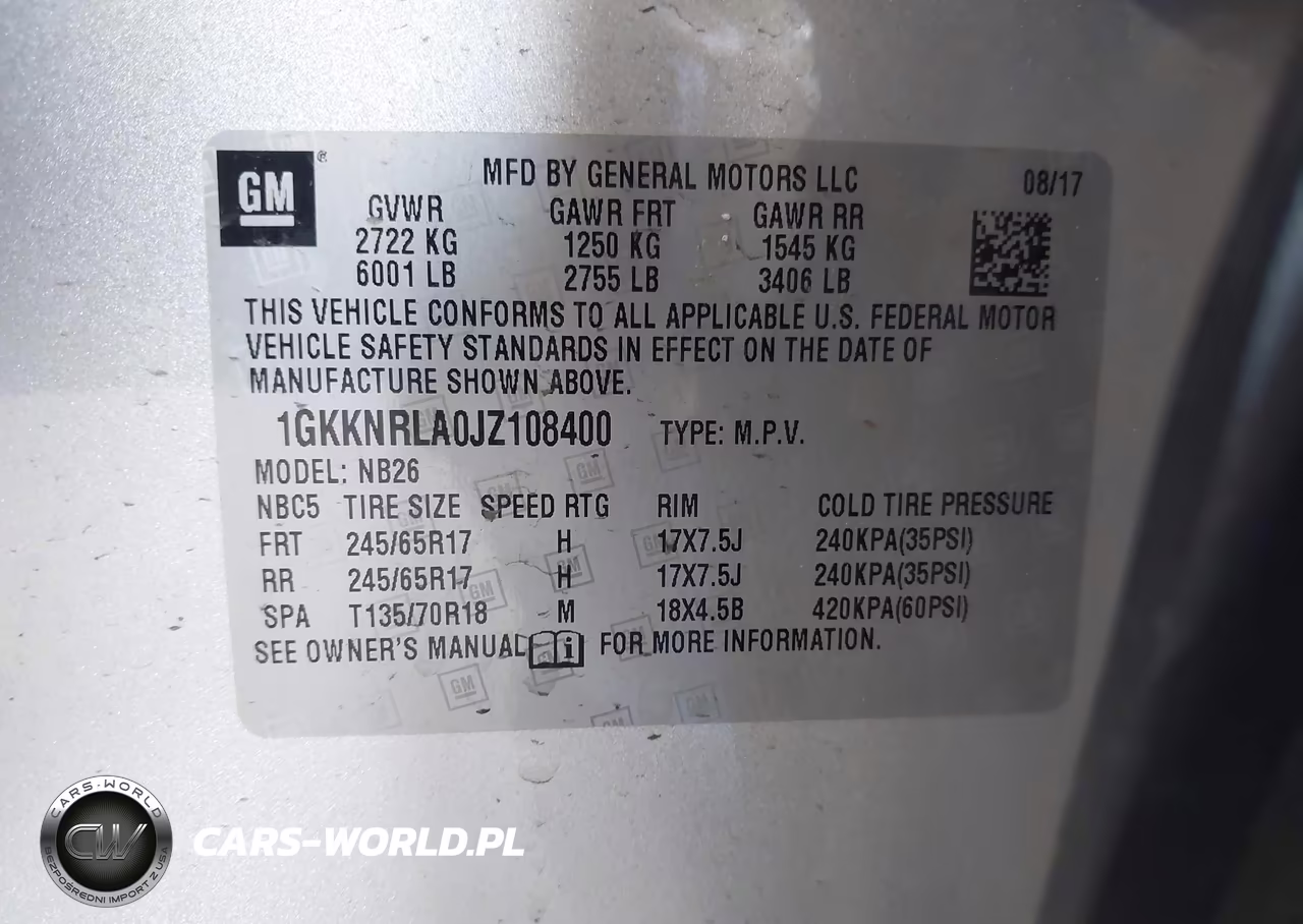 2018 GMC Acadia Sle-1 VIN:1GKKNRLA0JZ108400 - 9