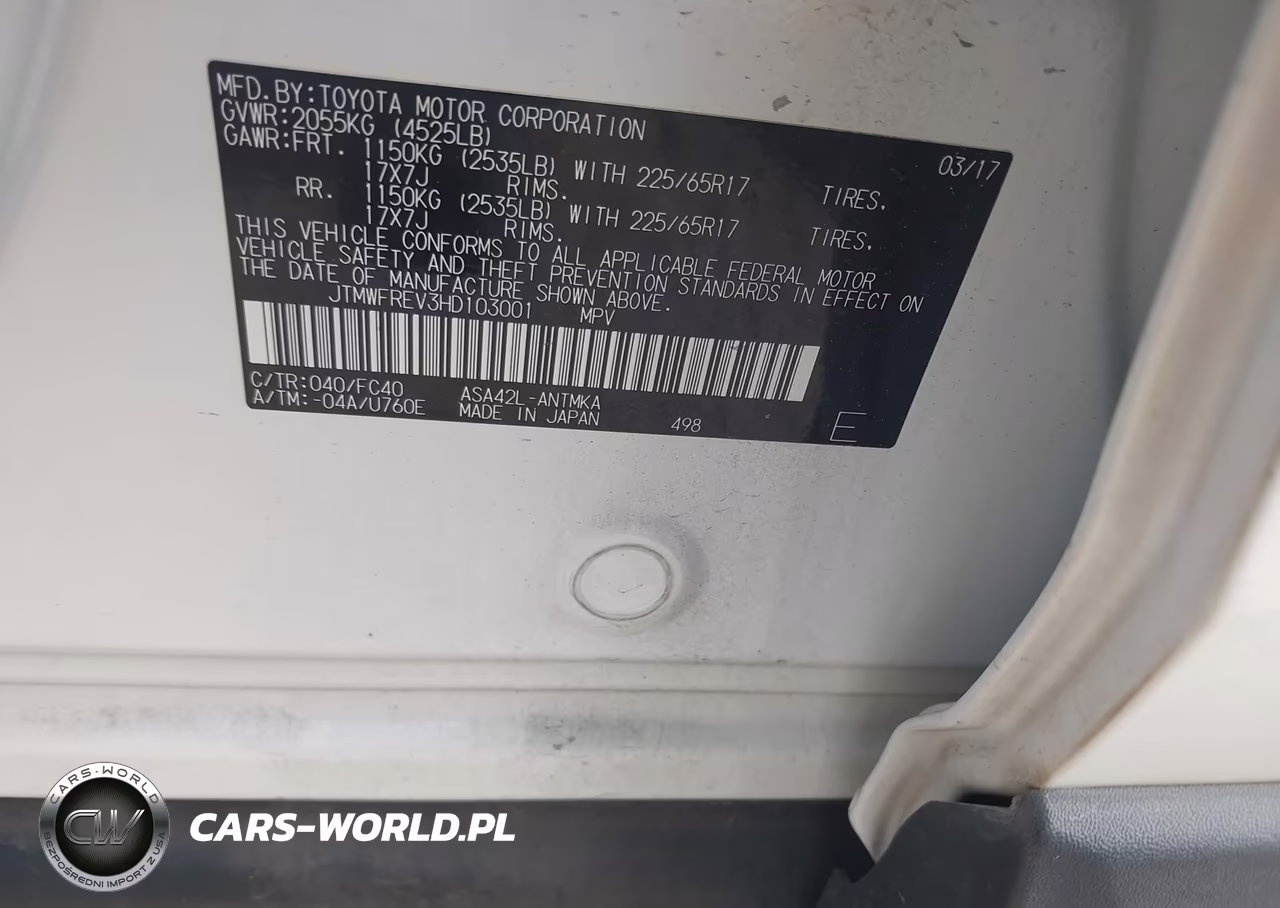 2017 Toyota Rav4 Xle VIN:JTMWFREV3HD103001 - 9