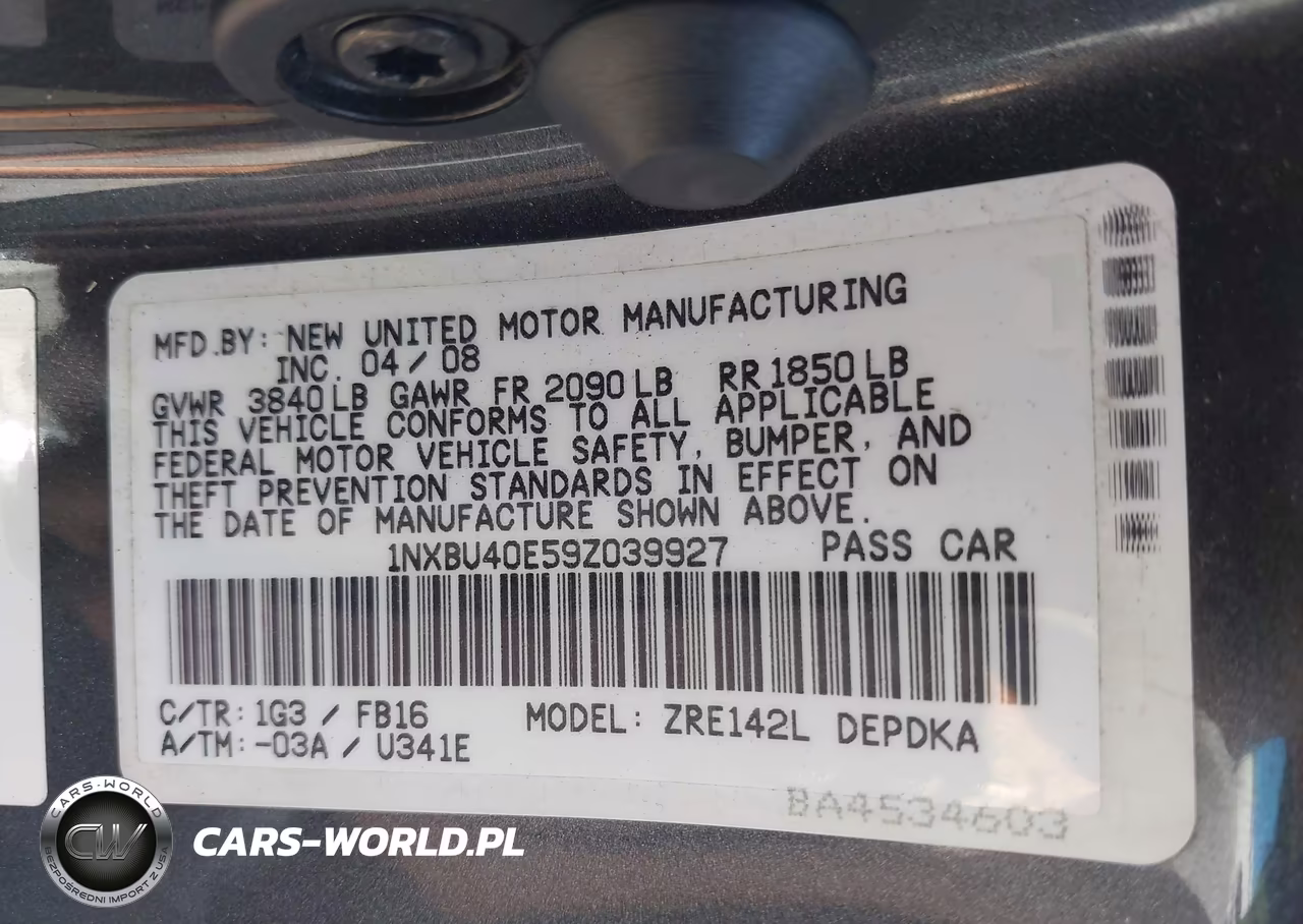 2009 Toyota Corolla Le VIN:1NXBU40E59Z039927 - 9