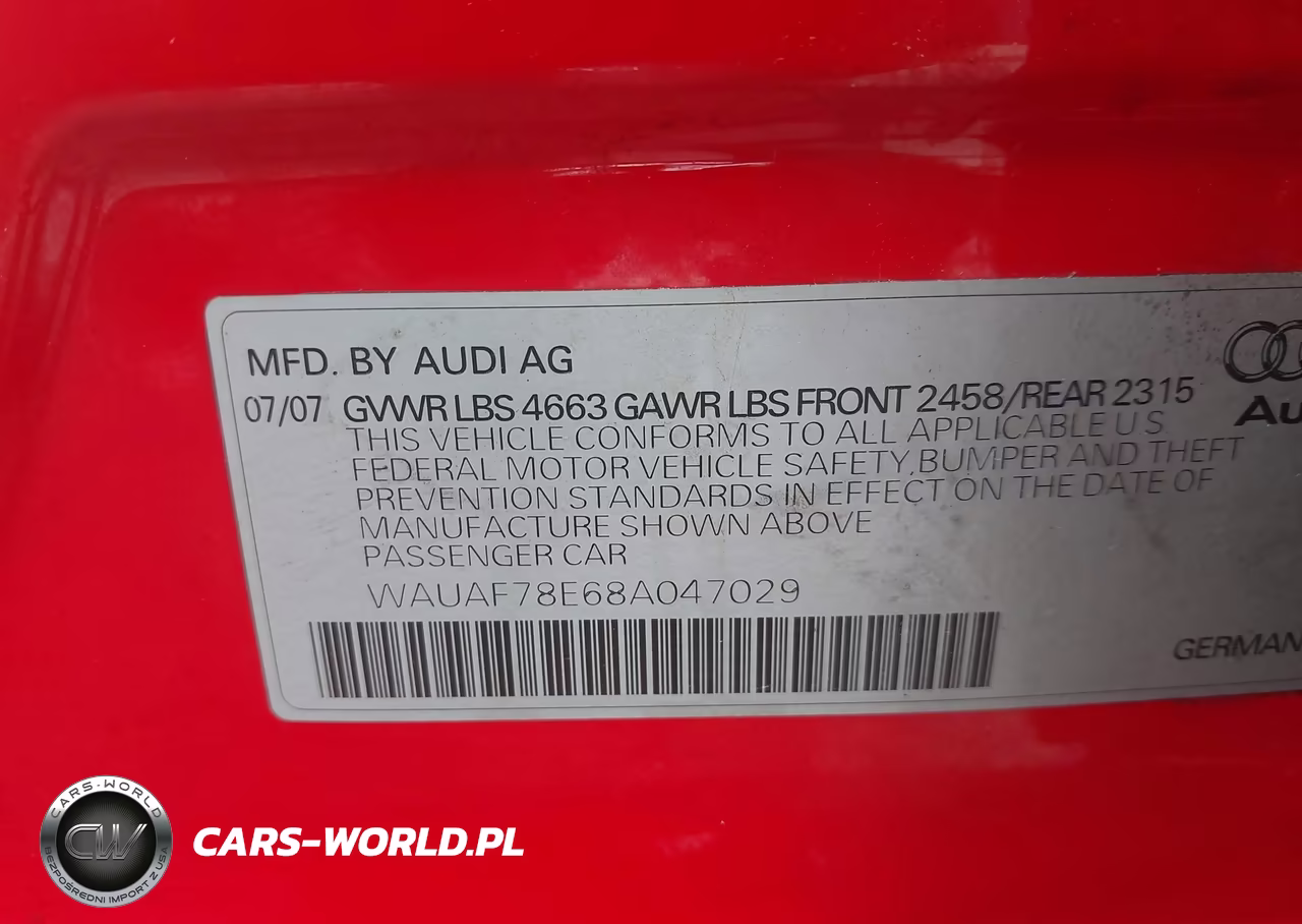 2008 Audi A4 2.0T VIN:WAUAF78E68A047029 - 9