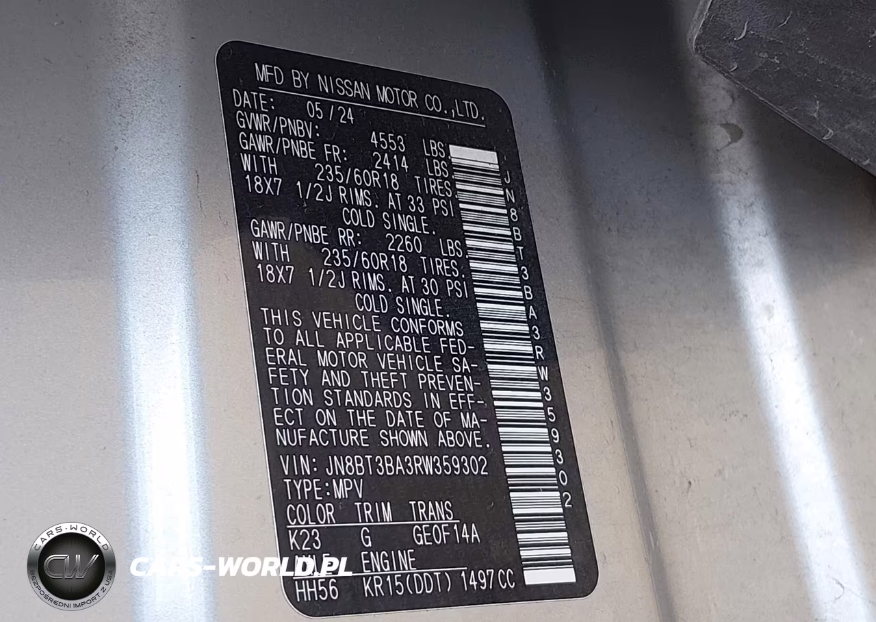 2024 Nissan Rogue Sv Fwd VIN:JN8BT3BA3RW359302 - 9