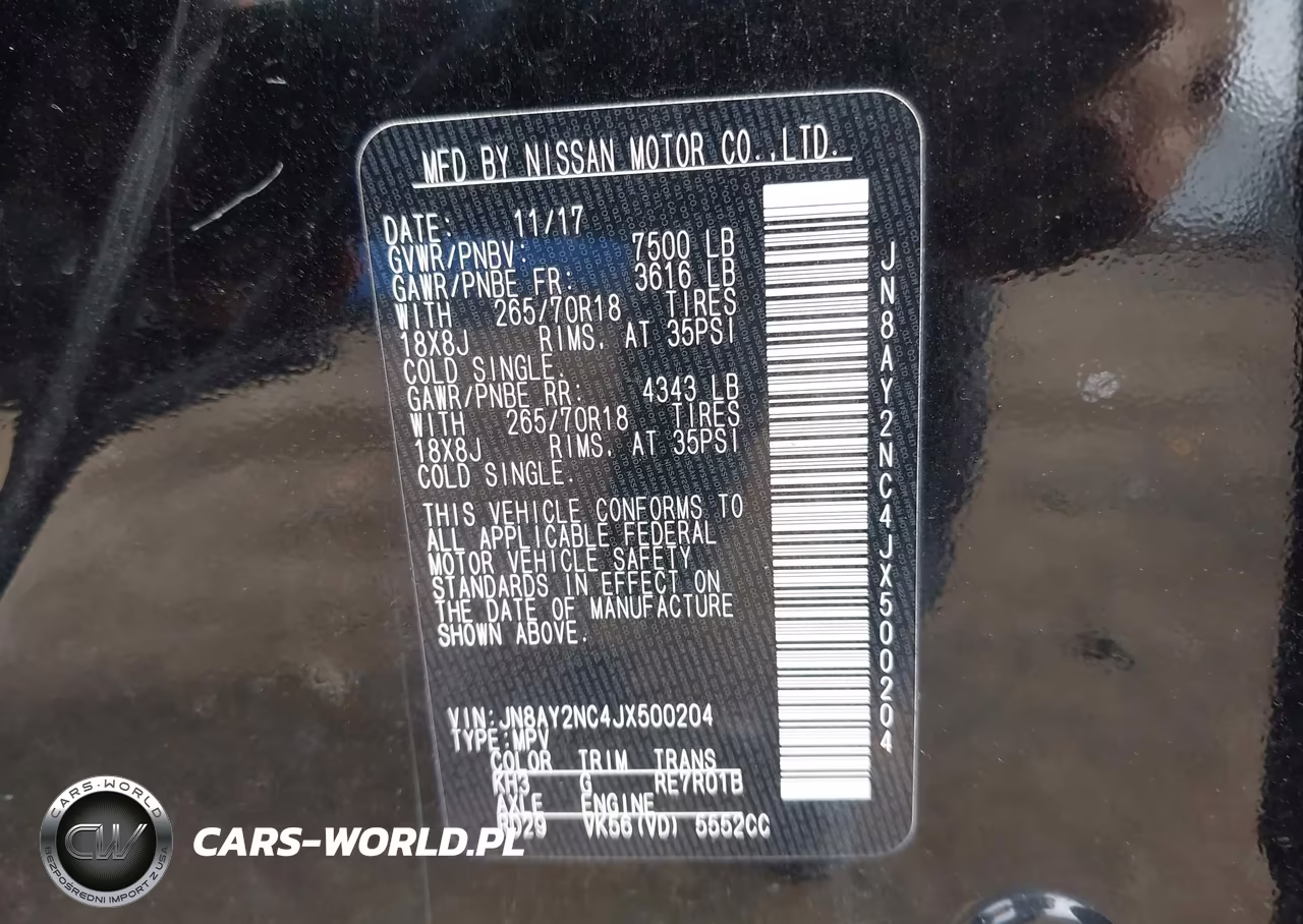 2018 Nissan Armada Sv VIN:JN8AY2NC4JX500204 - 9