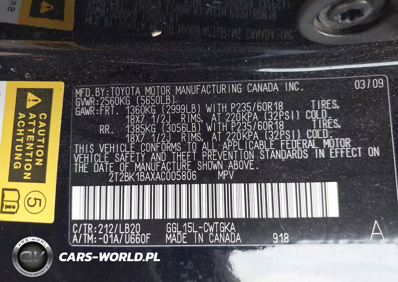 2010 Lexus Rx 350 VIN:2T2BK1BAXAC005806 - 9