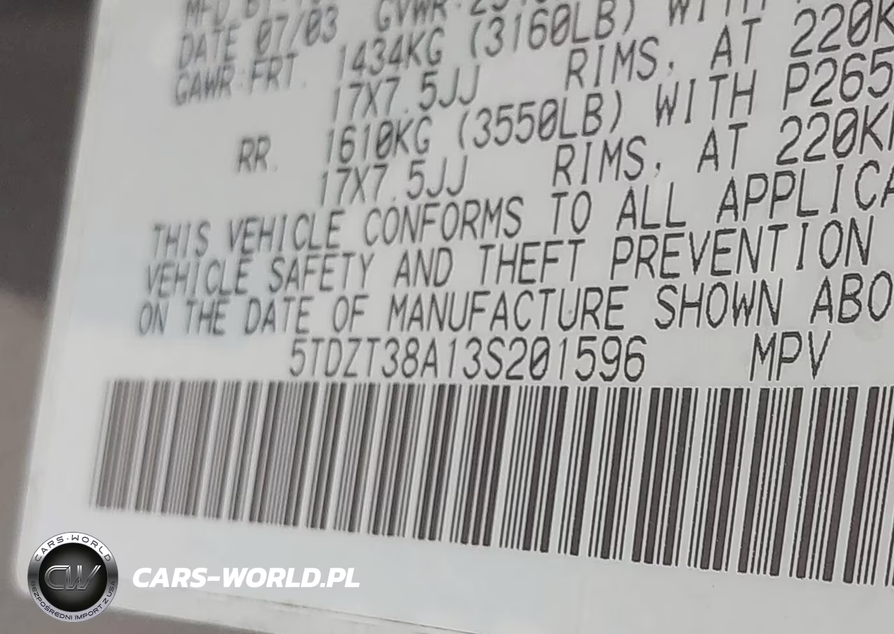 2003 Toyota Sequoia Limited V8 VIN:5TDZT38A13S201596 - 9