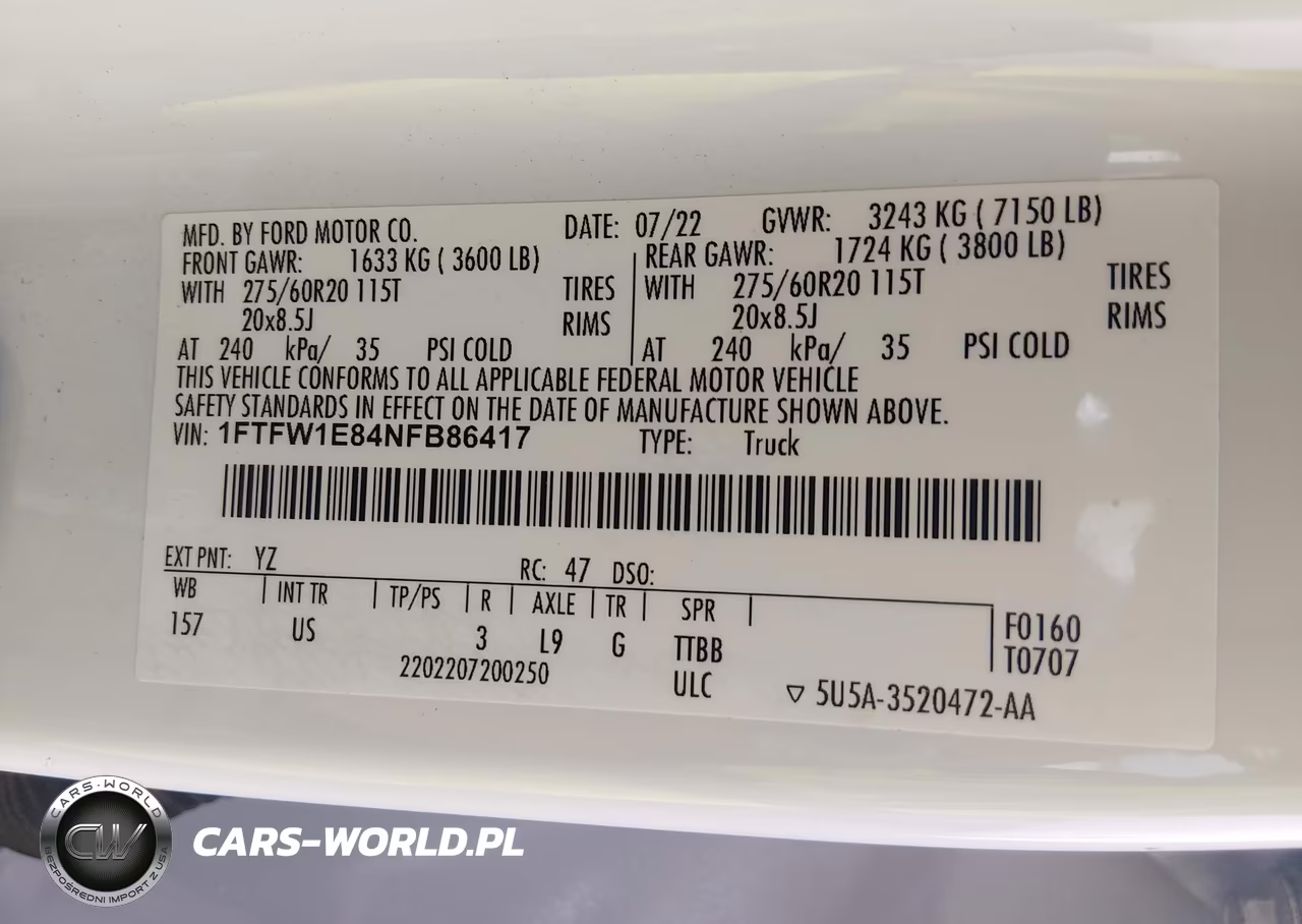 2022 Ford F-150 Xlt VIN:1FTFW1E84NFB86417 - 9