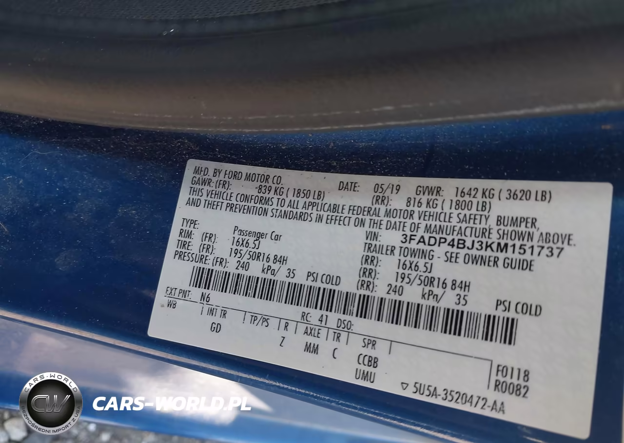 2019 Ford Fiesta Se VIN:3FADP4BJ3KM151737 - 9