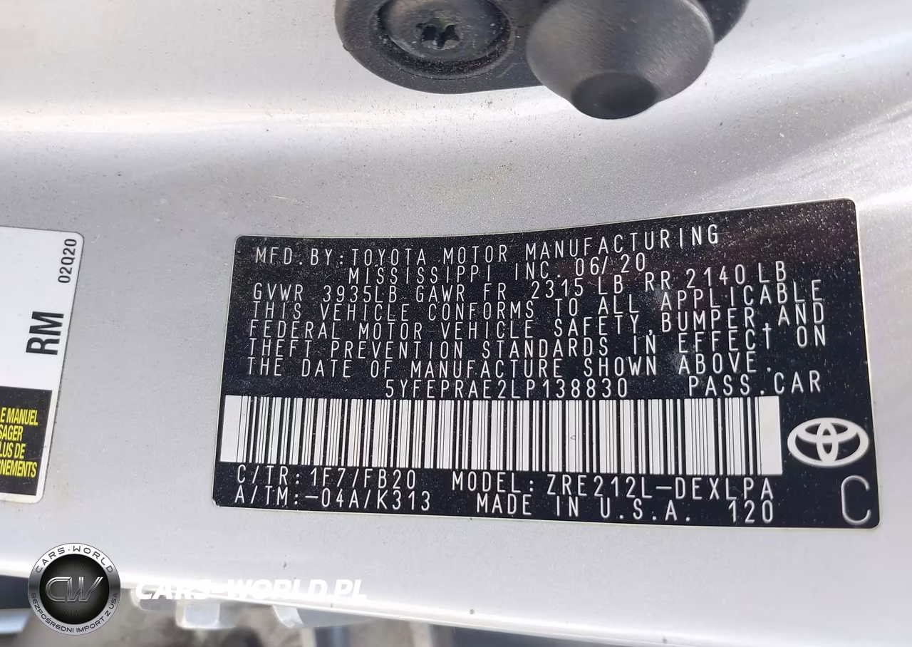 2020 Toyota Corolla Le VIN:5YFEPRAE2LP138830 - 9