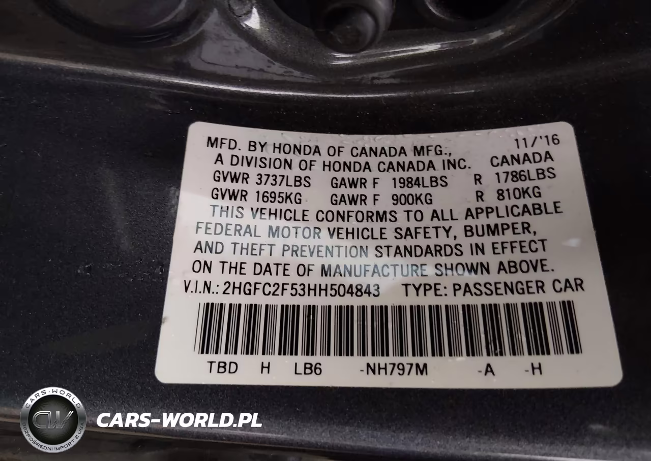2017 Honda Civic Lx VIN:2HGFC2F53HH504843 - 9