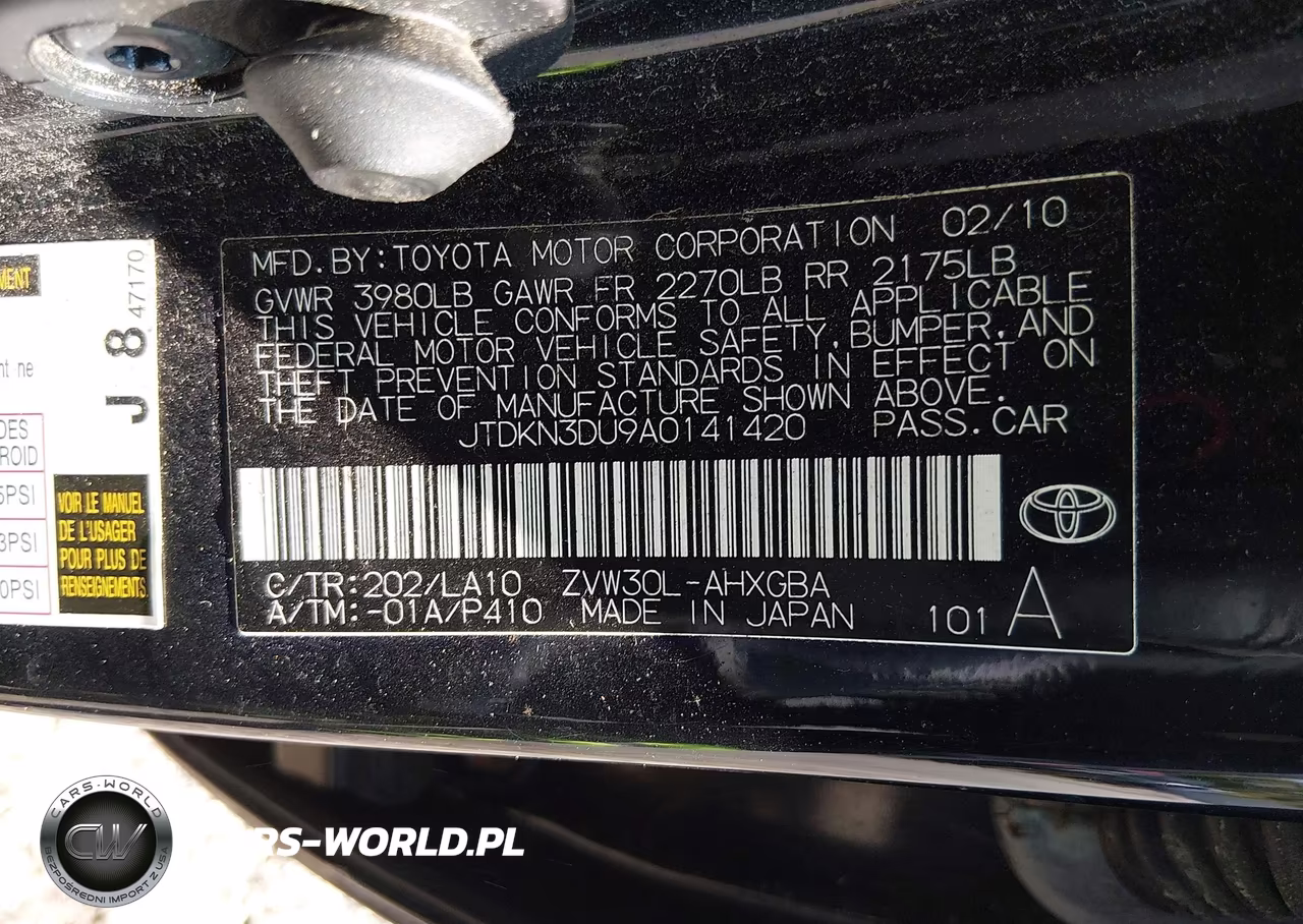 2010 Toyota Prius Iv VIN:JTDKN3DU9A0141420 - 9
