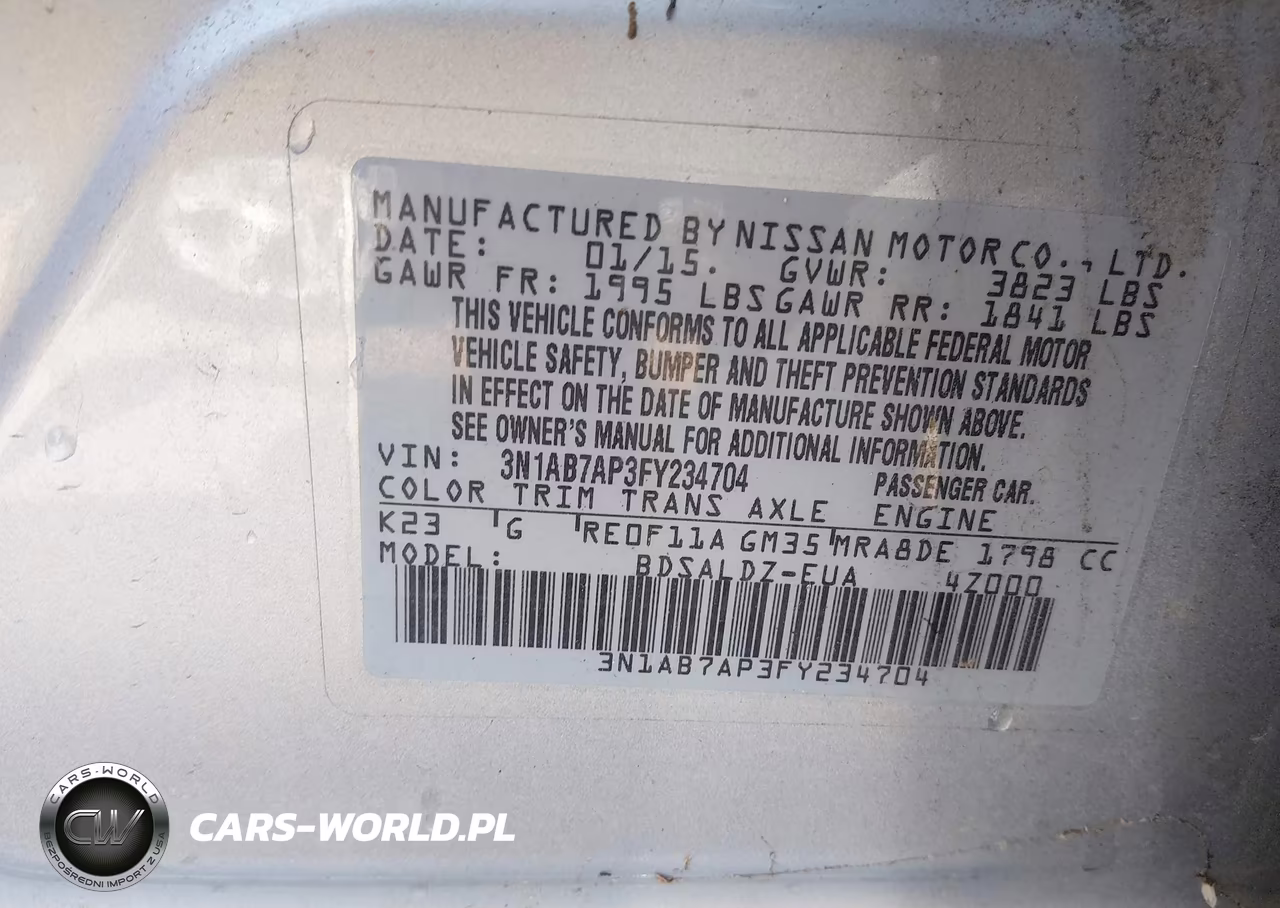 2015 Nissan Sentra Fe+ S-S-Sl-Sr-Sv VIN:3N1AB7AP3FY234704 - 9