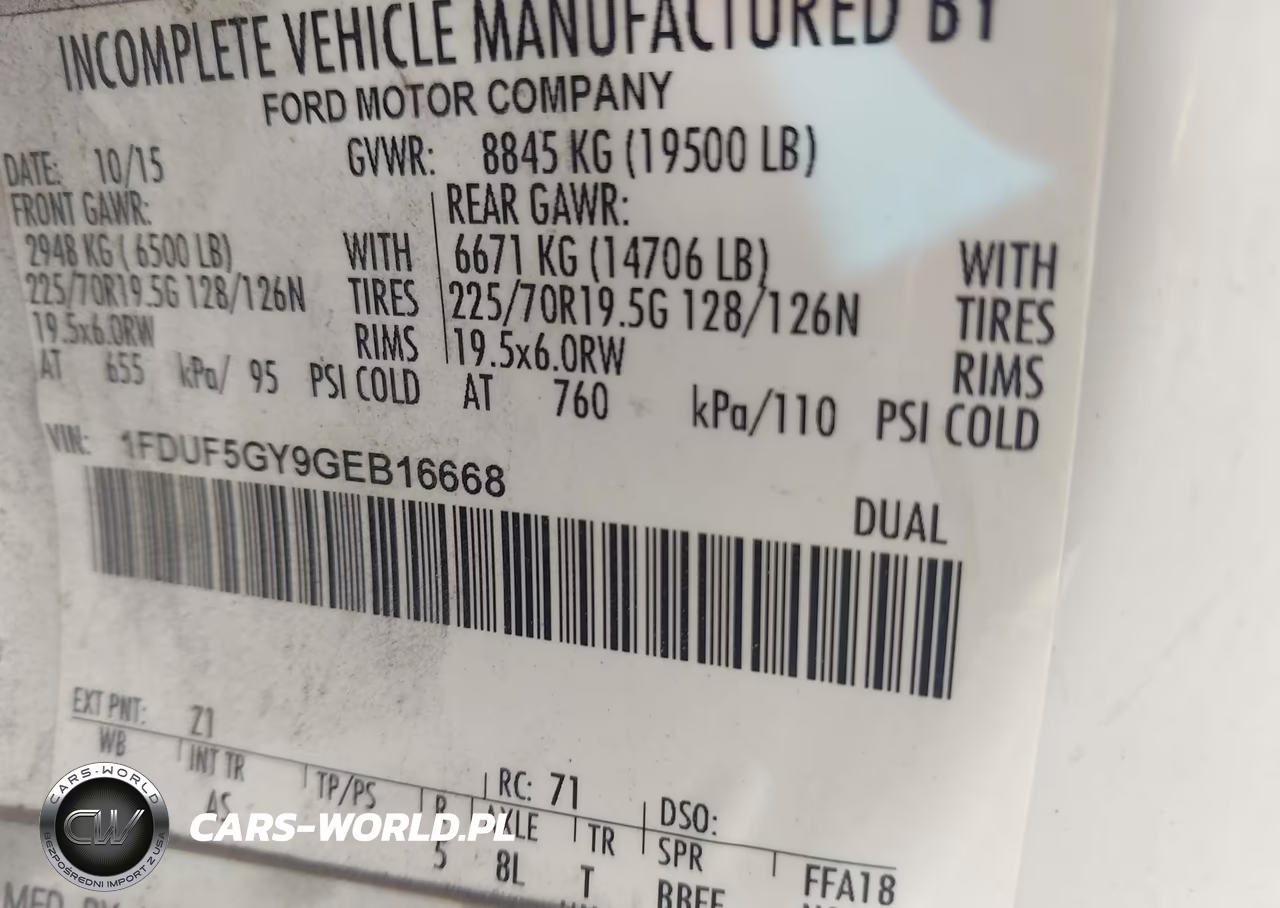 2016 Ford F-550 Chassis Xl VIN:1FDUF5GY9GEB16668 - 8