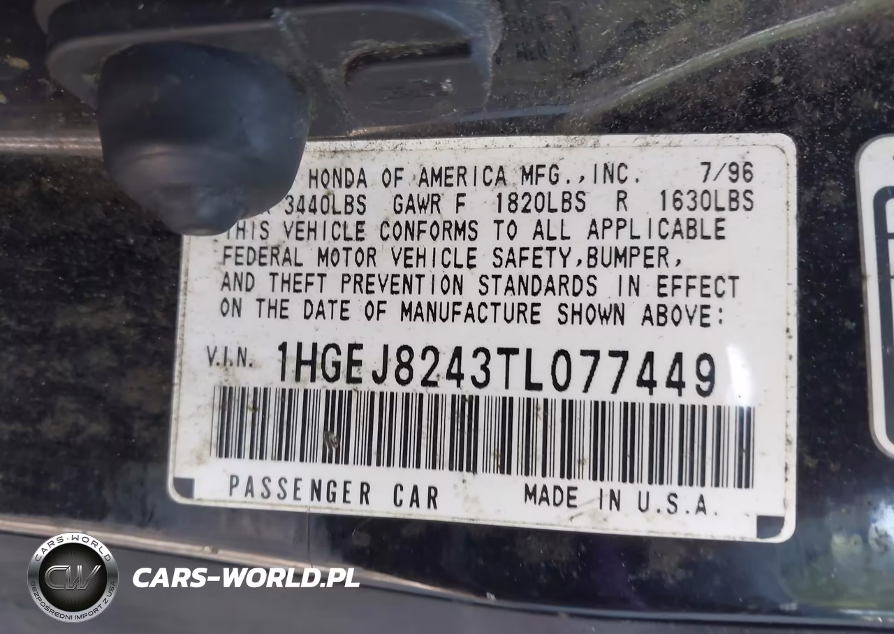 1996 Honda Civic Ex VIN:1HGEJ8243TL077449 - 9