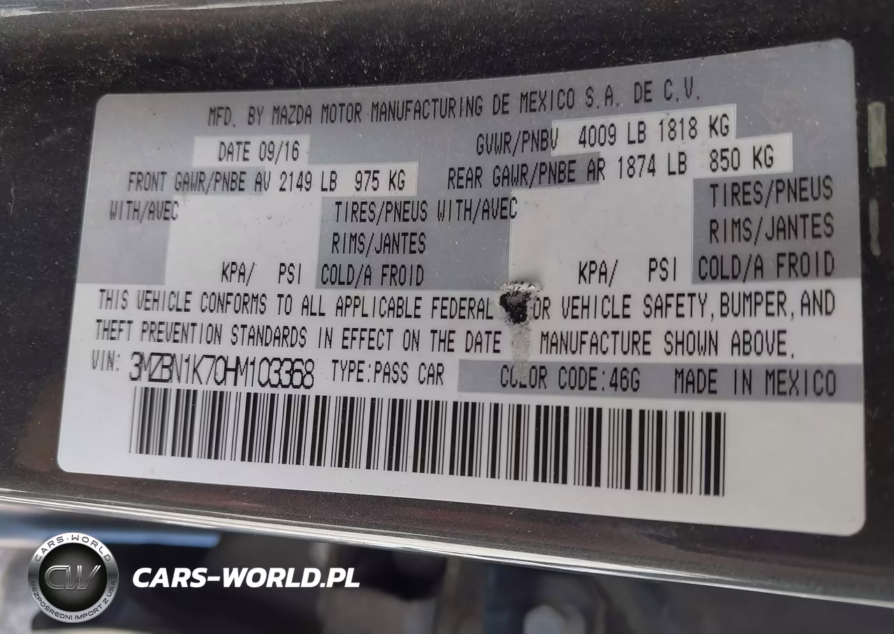 2017 Mazda Mazda3 Sport VIN:3MZBN1K70HM103368 - 9