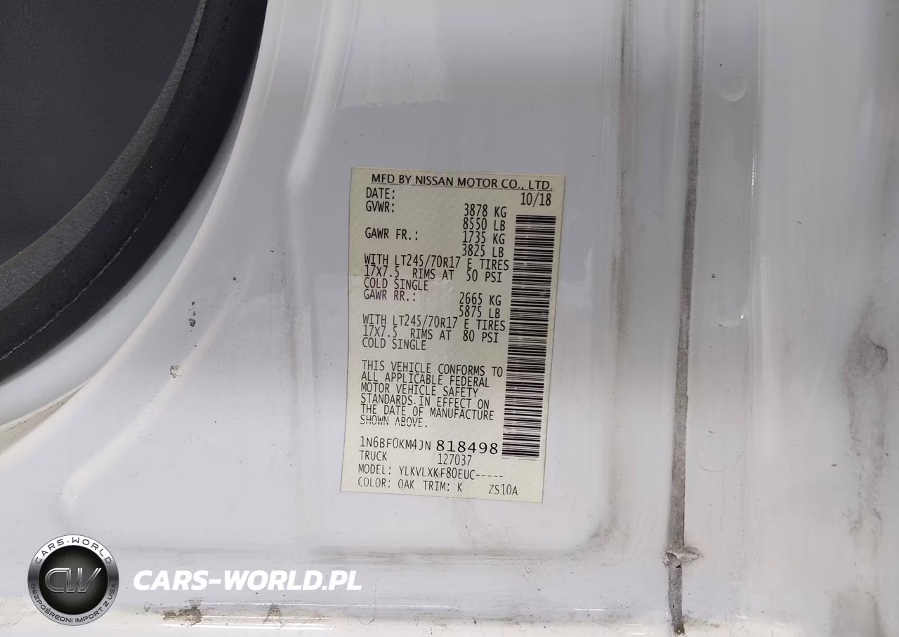 2018 Nissan Nv Cargo Nv1500 Sv V6 VIN:1N6BF0KM4JN818498 - 9