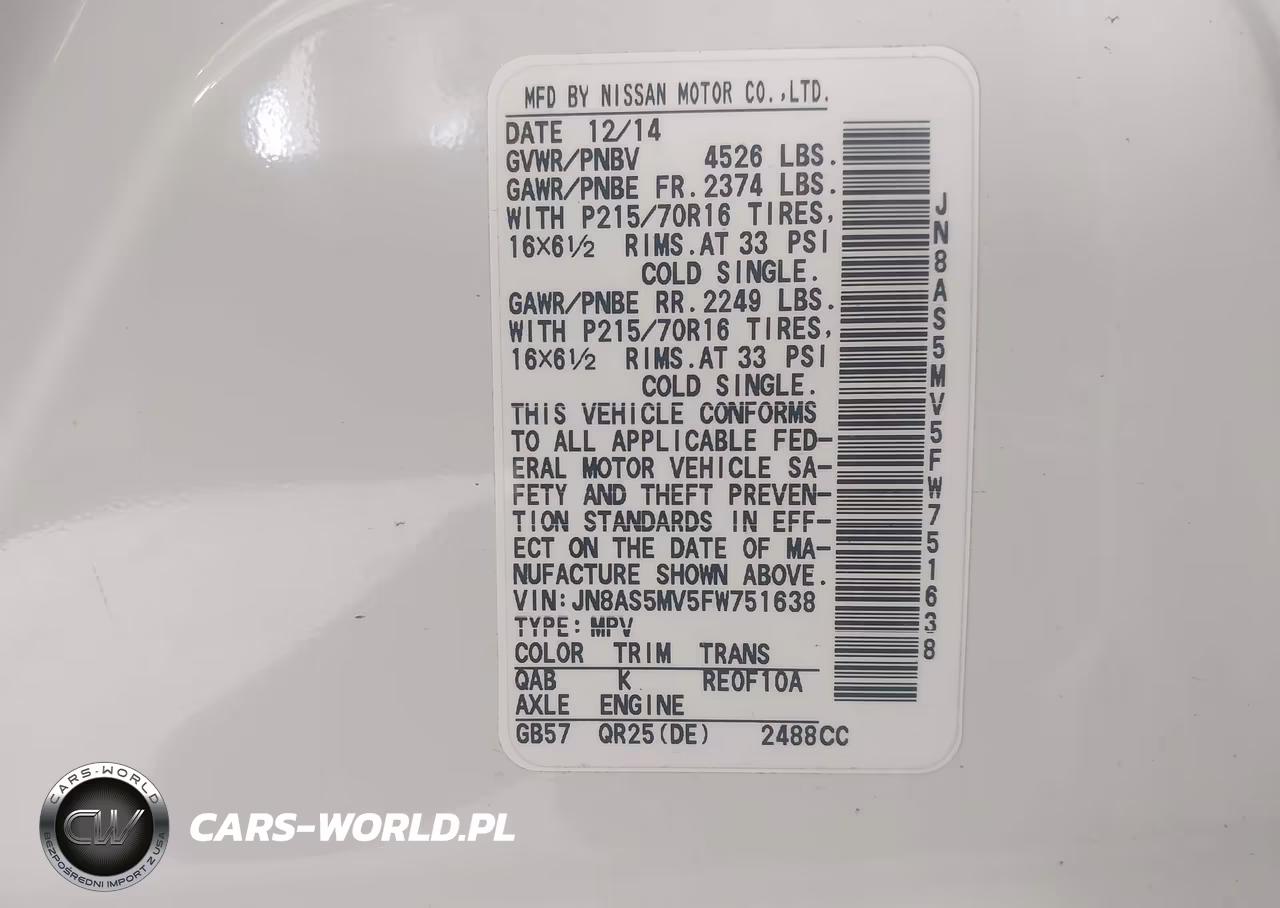2015 Nissan Rogue Select S VIN:JN8AS5MV5FW751638 - 9