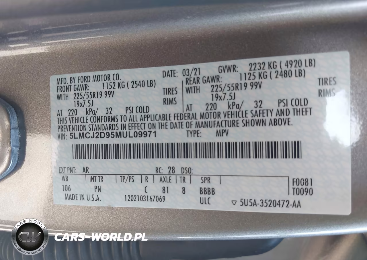 2021 Lincoln Corsair Reserve VIN:5LMCJ2D95MUL09971 - 9