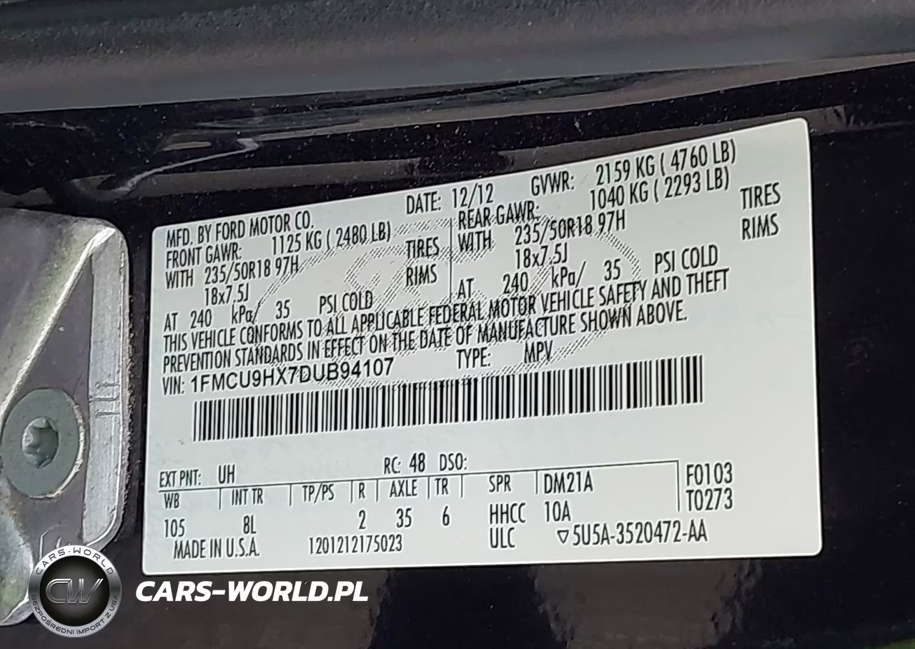 2013 Ford Escape Sel VIN:1FMCU9HX7DUB94107 - 9