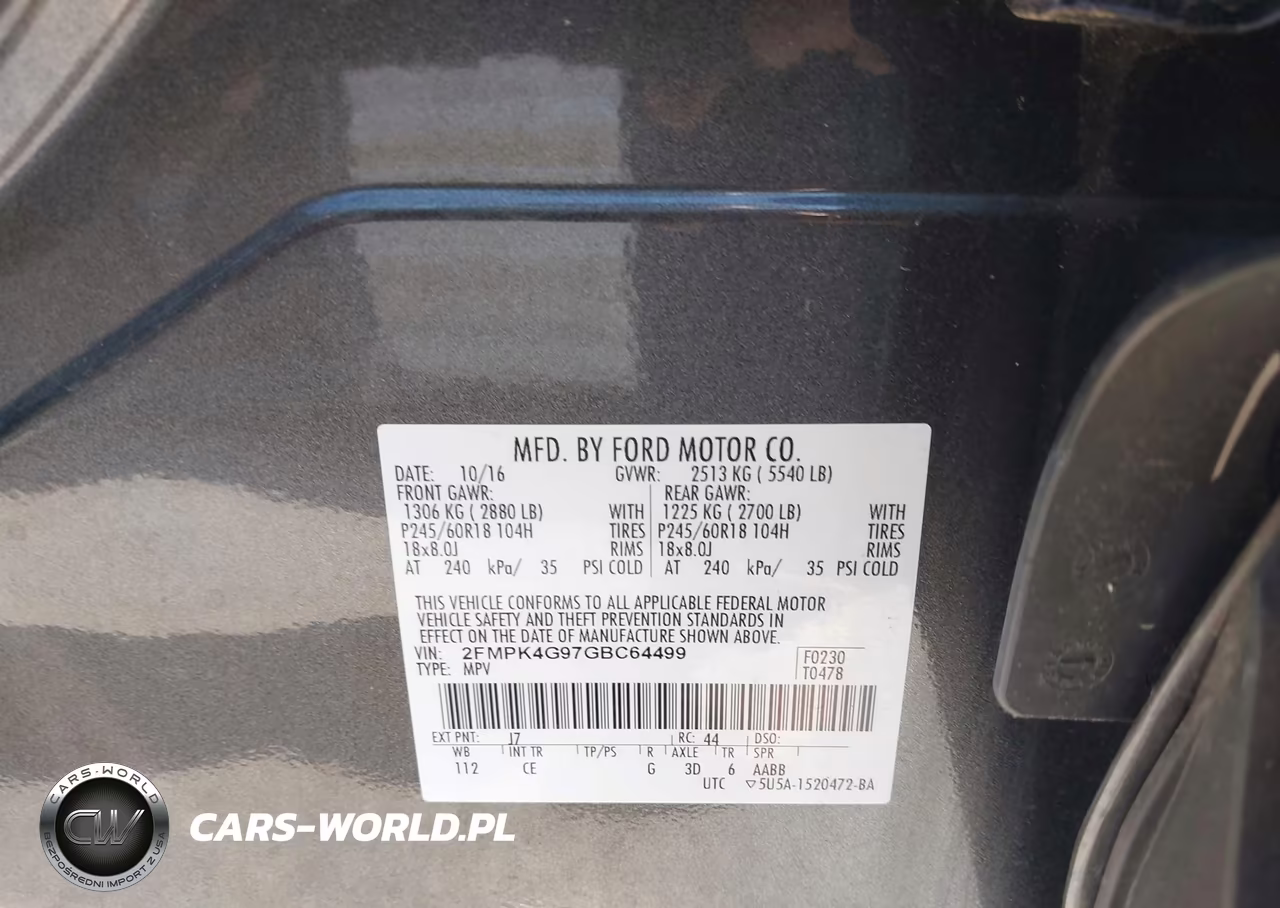 2016 Ford Edge Se VIN:2FMPK4G97GBC64499 - 9