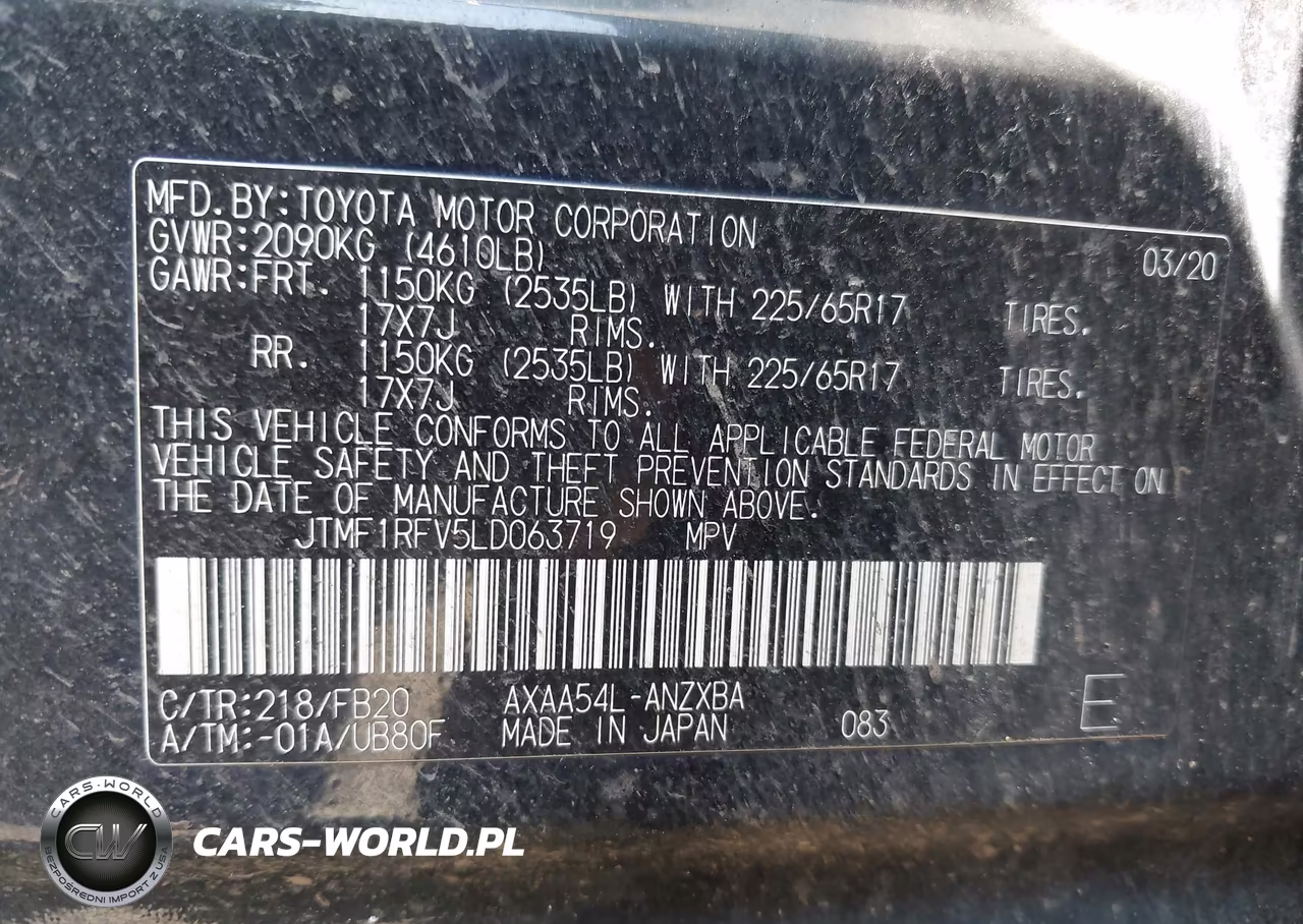 2020 Toyota Rav4 Le VIN:JTMF1RFV5LD063719 - 9