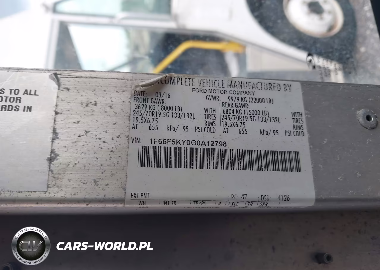 2016 Ford F-59 Commercial Stripped VIN:1F66F5KY0G0A12798 - 8