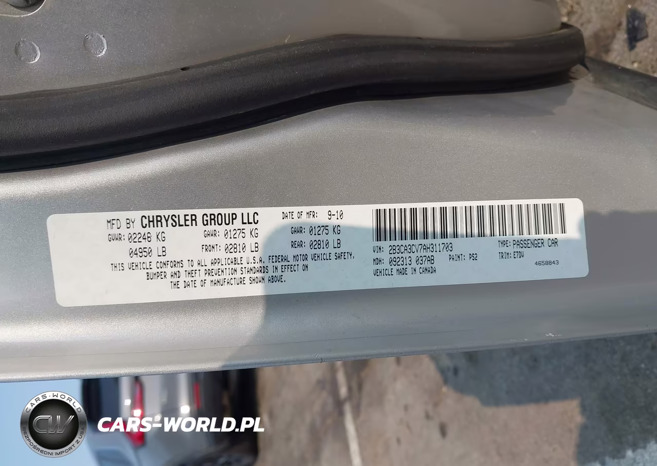 2010 Dodge Charger Sxt VIN:2B3CA3CV7AH311703 - 9