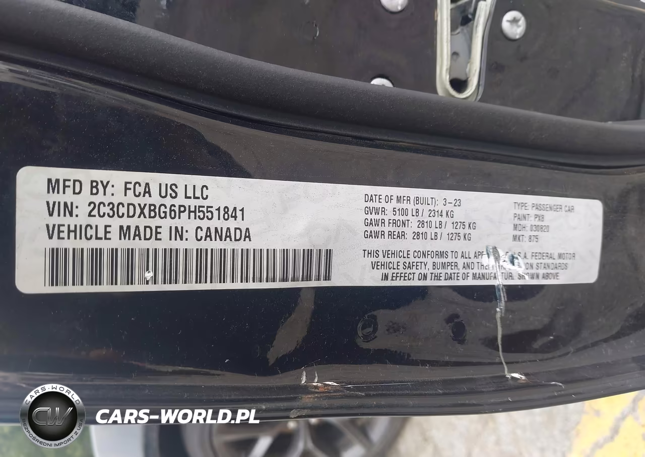 2023 Dodge Charger Sxt VIN:2C3CDXBG6PH551841 - 9