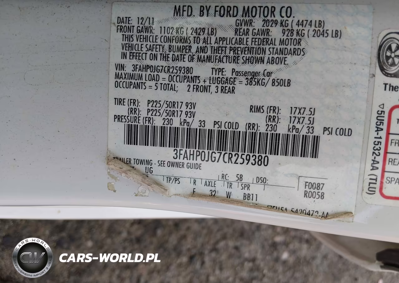 2012 Ford Fusion Sel VIN:3FAHP0JG7CR259380 - 9