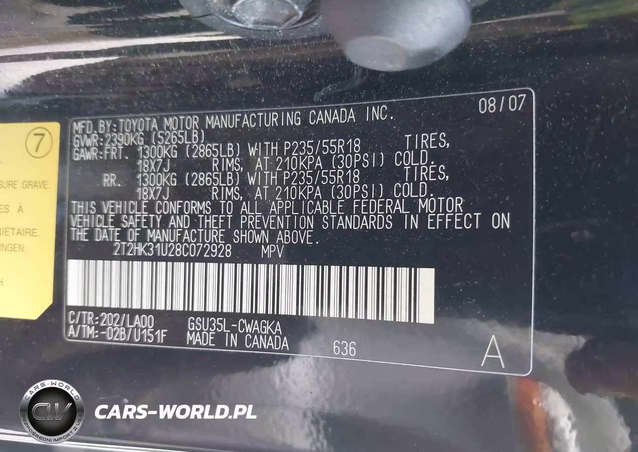 2008 Lexus Rx 350 VIN:2T2HK31U28C072928 - 9