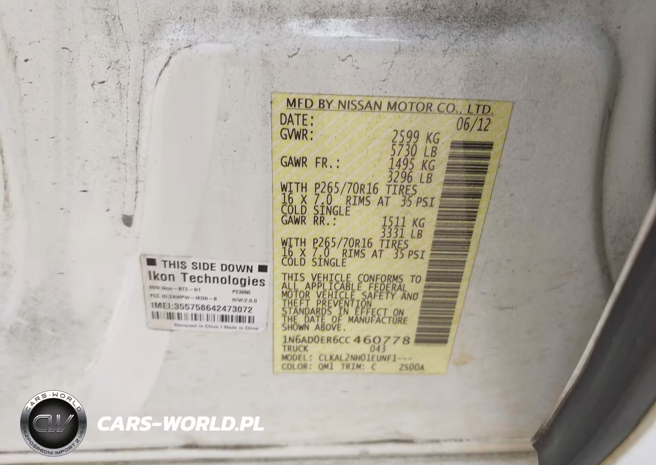 2012 Nissan Frontier Sv VIN:1N6AD0ER6CC460778 - 9