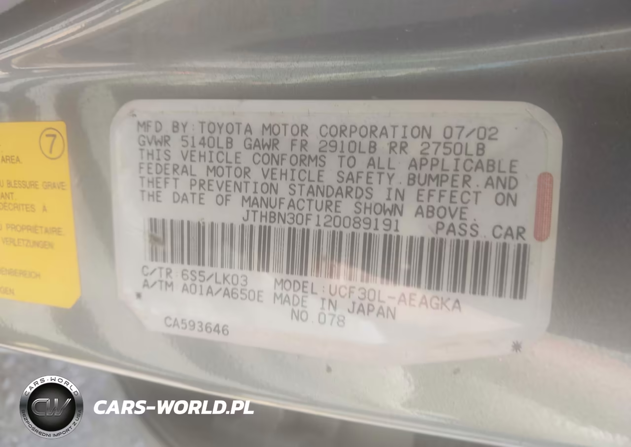2002 Lexus Ls 430 VIN:JTHBN30F120089191 - 9