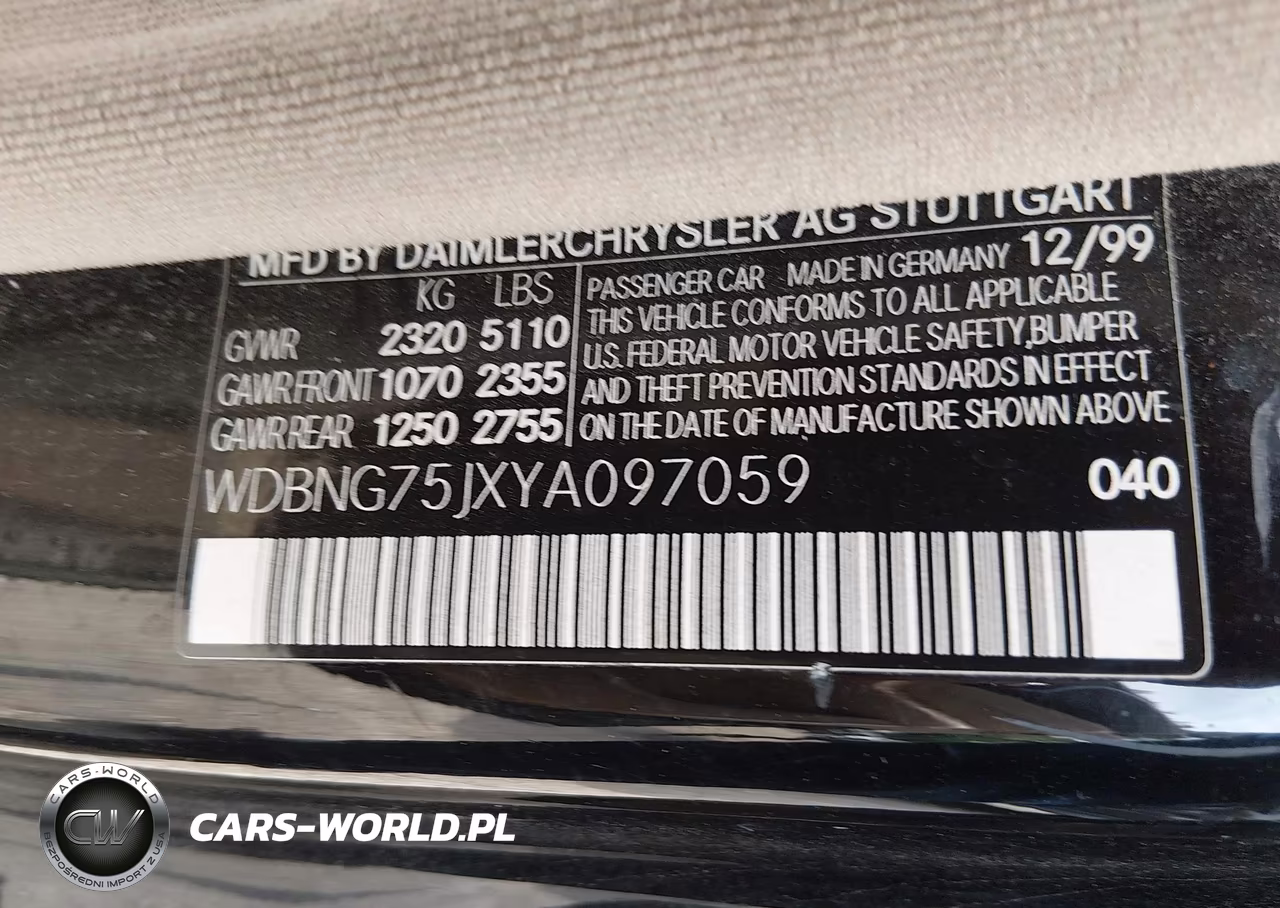 2000 Mercedes-Benz S 500 VIN:WDBNG75JXYA097059 - 9
