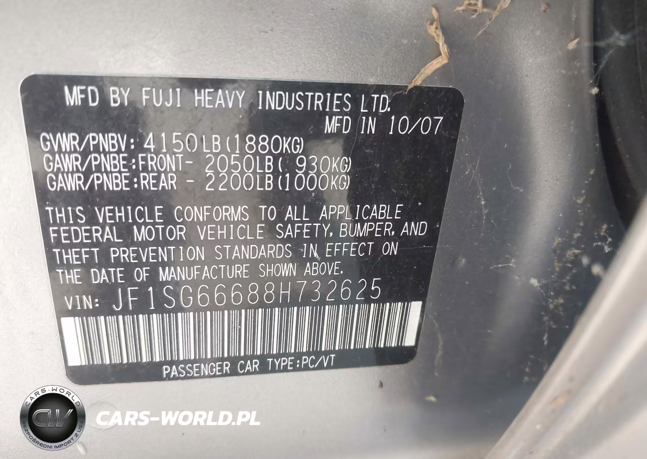 2008 Subaru Forester Sports 2.5X VIN:JF1SG66688H732625 - 8