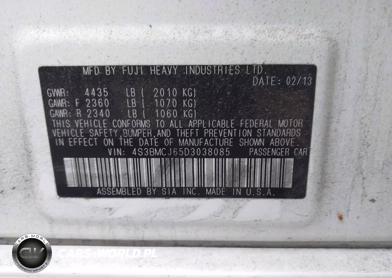 2013 Subaru Legacy 2.5I Limited VIN:4S3BMCJ65D3038085 - 9