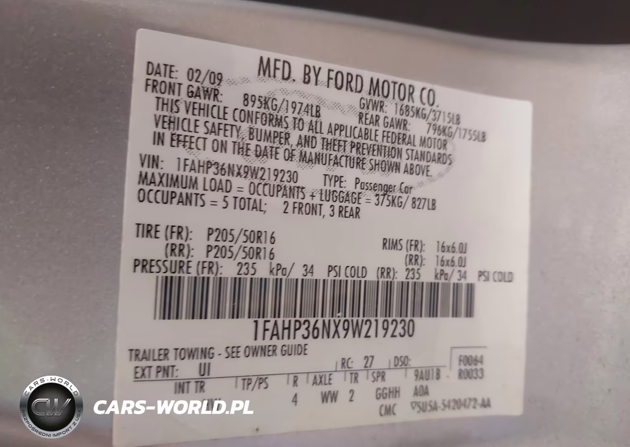 2009 Ford Focus Ses VIN:1FAHP36NX9W219230 - 9
