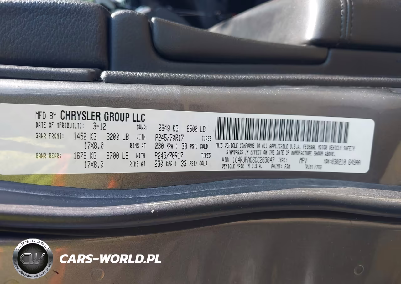 2012 Jeep Grand Cherokee Laredo VIN:1C4RJFAG6CC263647 - 9