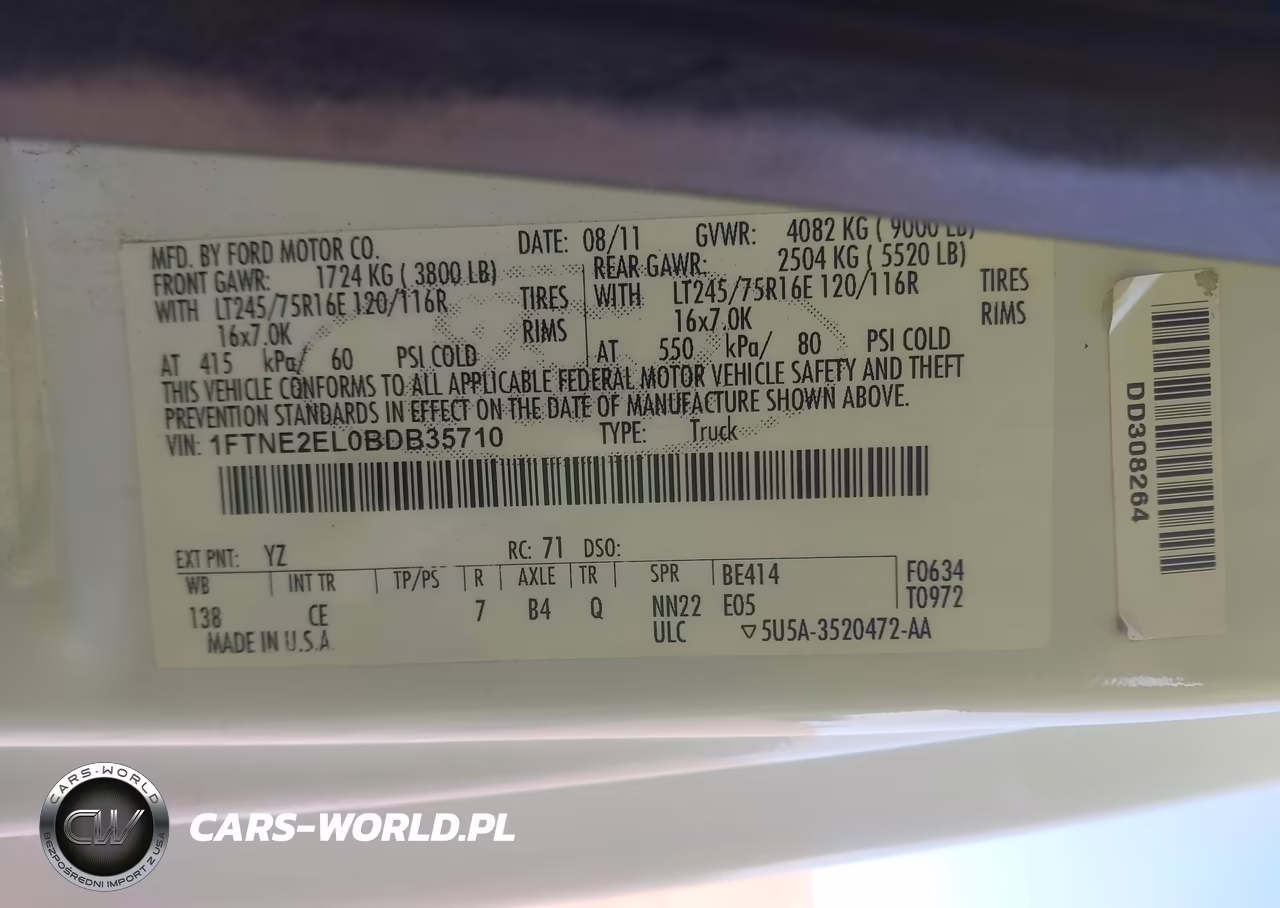 2011 Ford E-250 Commercial VIN:1FTNE2EL0BDB35710 - 9