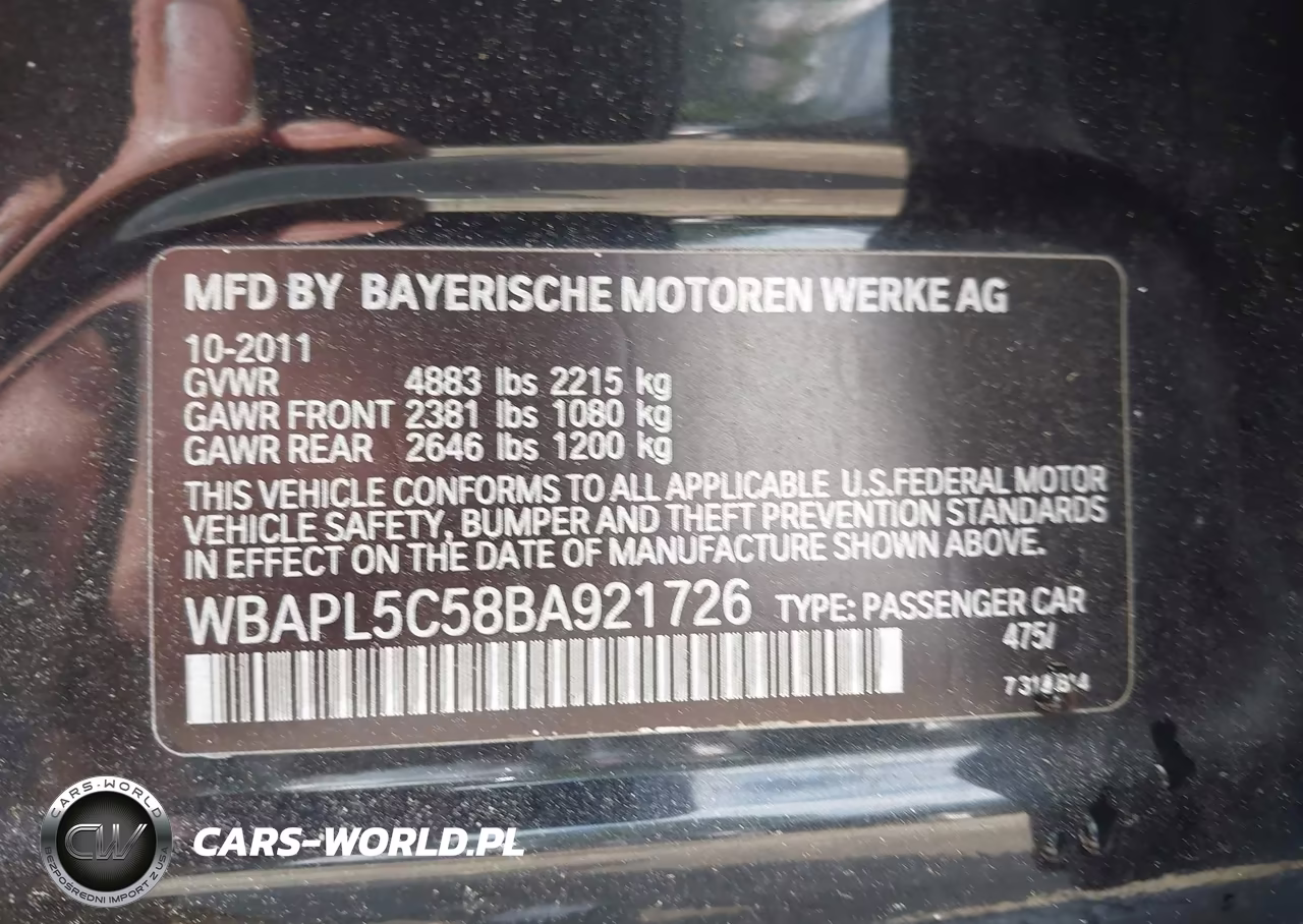 2011 BMW 335I xDrive VIN:WBAPL5C58BA921726 - 9