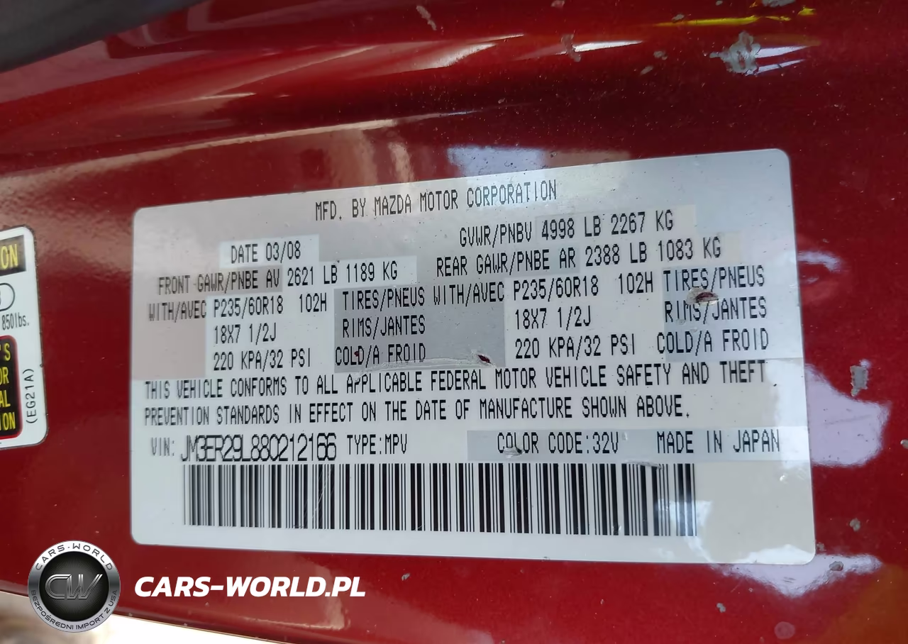 2008 Mazda Cx-7 Grand Touring VIN:JM3ER29L880212166 - 9