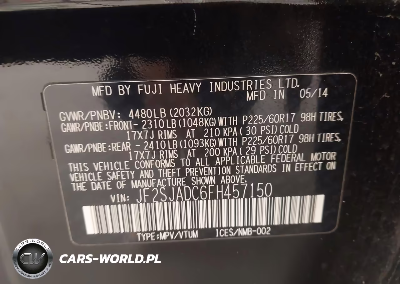 2015 Subaru Forester 2.5I Premium VIN:JF2SJADC6FH457150 - 9